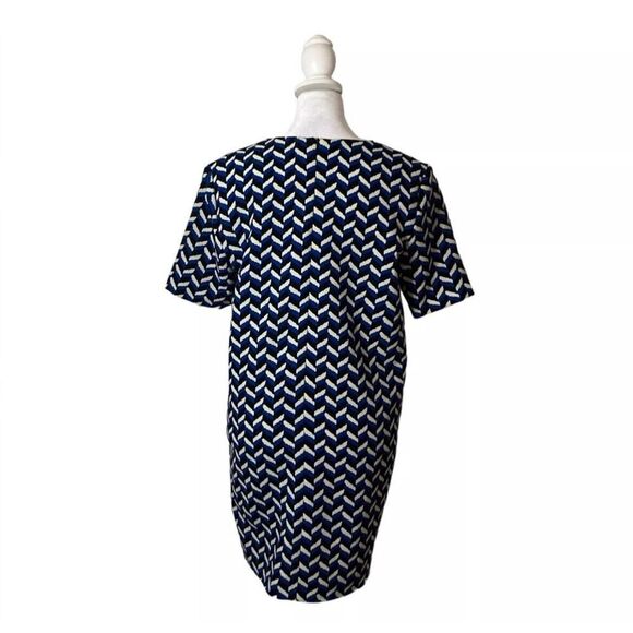 Zara Trafaluc Short Sleeve Geometric Blue Black T-Shirt Dress US Size Small - Picture 4 of 7
